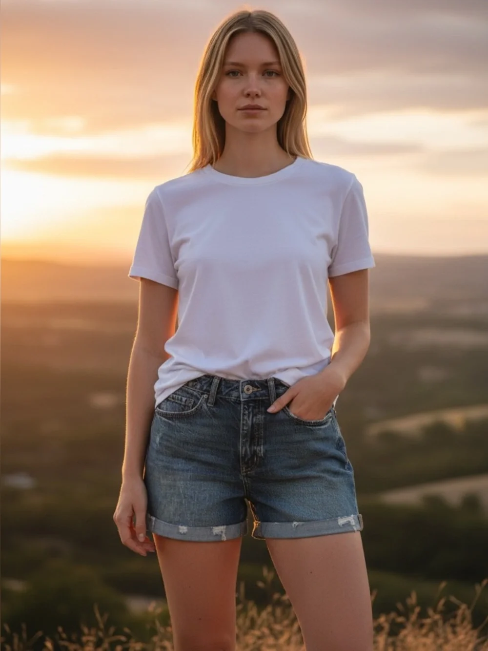 KanCan High Rise Roll Cuff Denim Shorts 7/27 - Picture 9 of 9